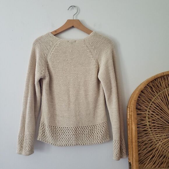 Carolyn Taylor Cream Knit Sweater L - Picture 5 of 6